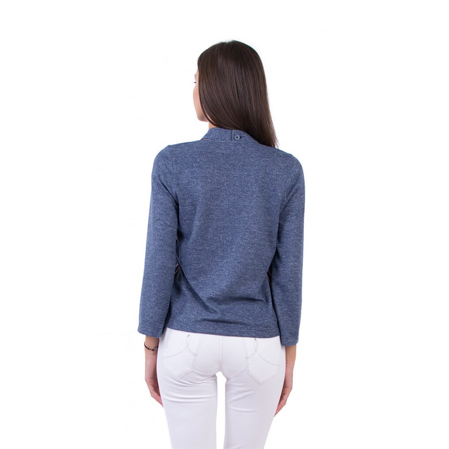 Ladies long sleeve blouse in blue B 18538 / 2019