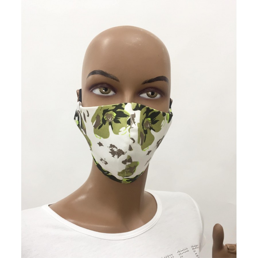 White Cotton Protective Mask M 20301 Green
