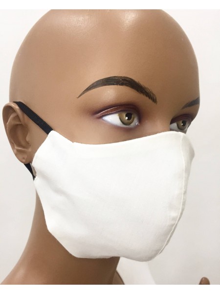 White Cotton Fabric Protective Mask 20309