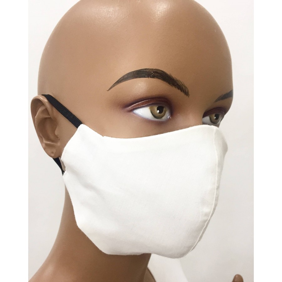 White Cotton Fabric Protective Mask 20309