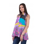 SLEEVELES COLORFUL COTTON SHIRT 16181 SLEEVELES COLORFUL COTTON SHIRT 16181