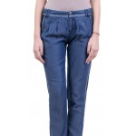 Pantaloni de damă cu margini din Denim de vară N 16104 A