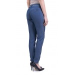 Pantaloni de damă cu margini din Denim de vară N 16104 A