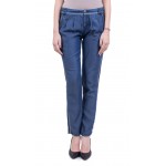 Pantaloni de damă cu margini din Denim de vară N 16104 A