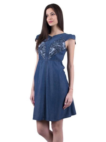 Denim tensel yazlık elbise R 19169