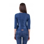 Blue denim jacket 17145 with 3/4 sleeves of denim t-shirt