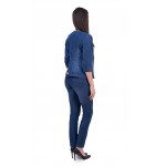 Елегантен дънков комплект от дънково сако с панталон JN 17145 - 116