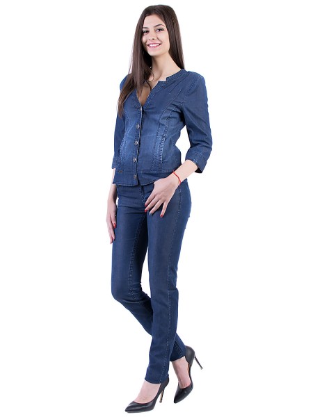 Controversial Elegant Denim Set with Pants 17145 - 102 SAV