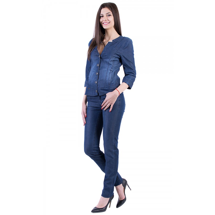 Controversial Elegant Denim Set with Pants 17145 - 102 SAV