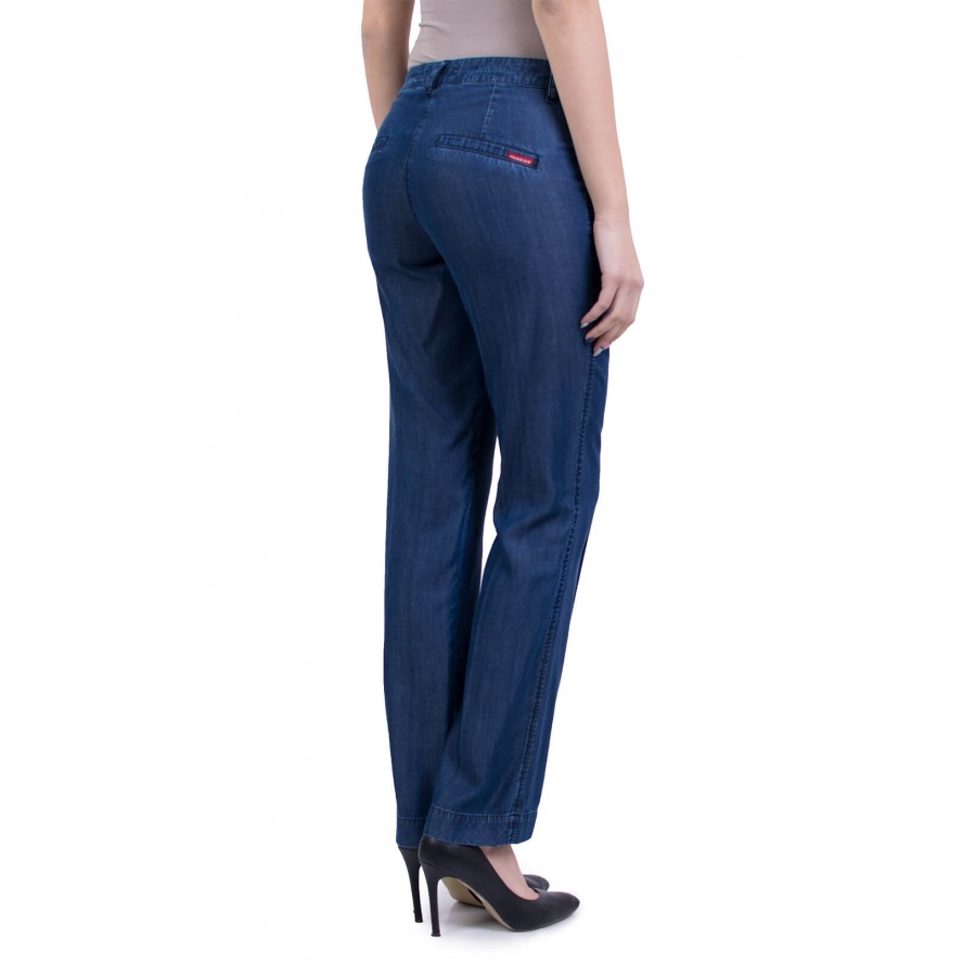 Blugi de vară pentru femei cu garnitură de la Tencel Denim N 17159