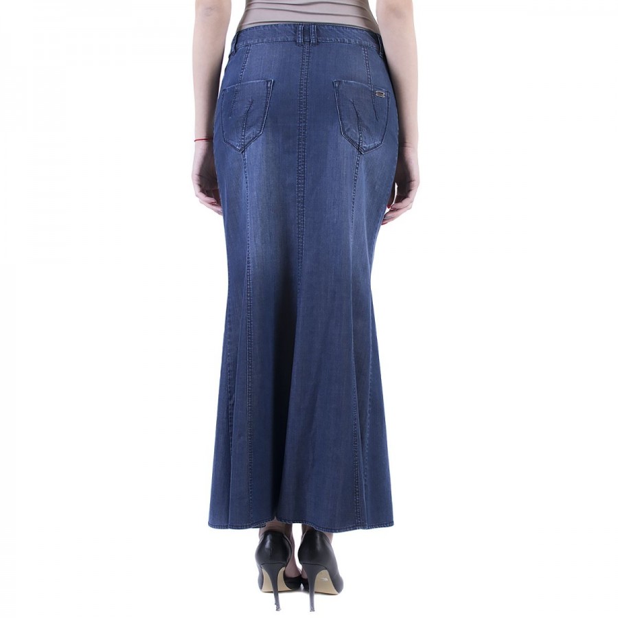 Tencel Elastanlı Uzun Kot Etek 17143 Tencel Elastanlı Uzun Kot Etek 17143