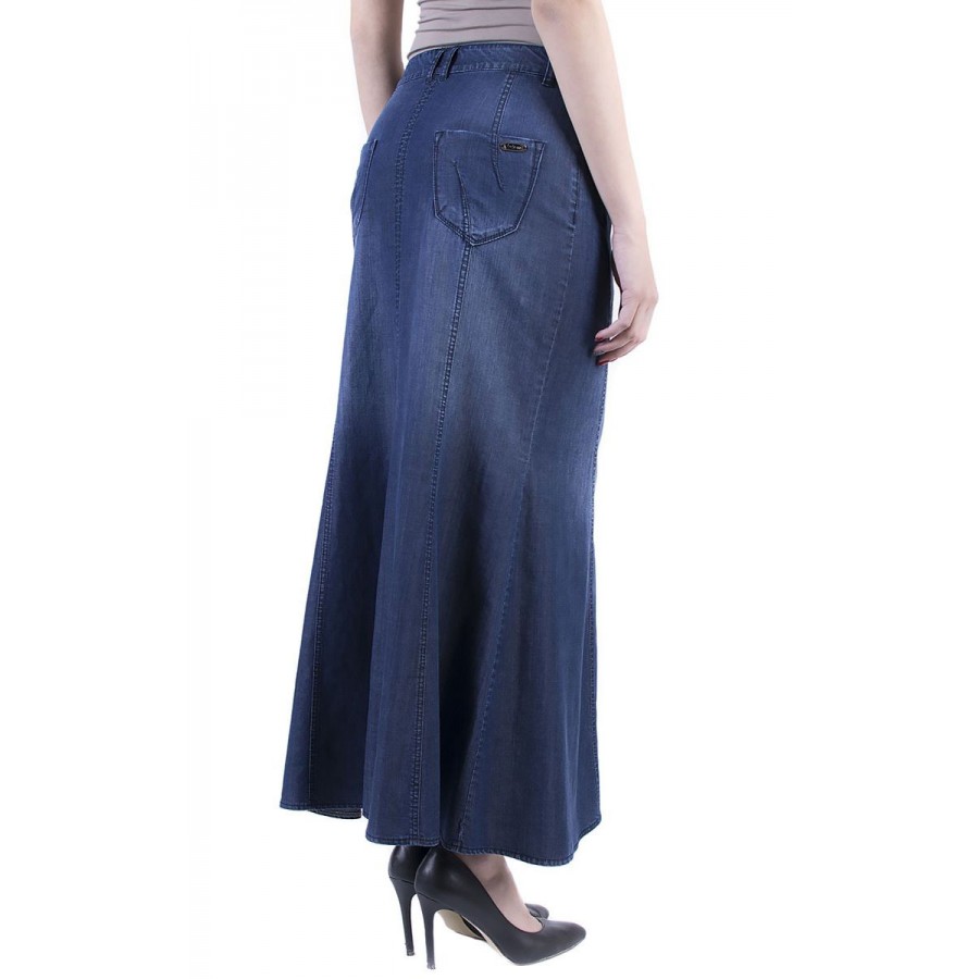 Tencel Elastanlı Uzun Kot Etek 17143 Tencel Elastanlı Uzun Kot Etek 17143