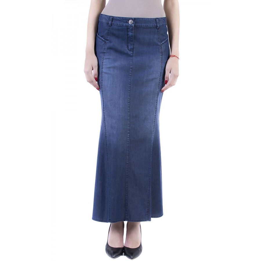 Long Denim Skirt by Tencel with Elastane 17143