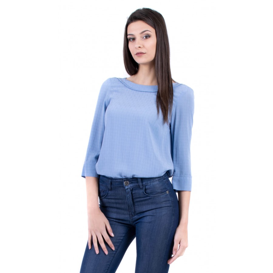 Светло Синя Дамска Блуза 18130 Blue Светло Синя Дамска Блуза 18130 Blue