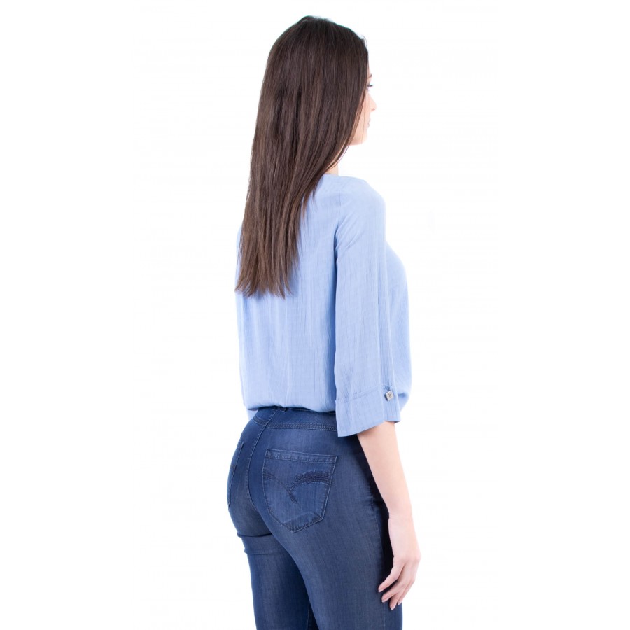 Light Blue Women's Blouse 18130 Blue