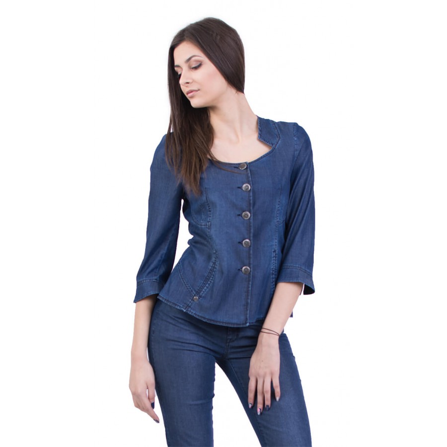 Geacă de primăvară din denim pentru femei 18129 A