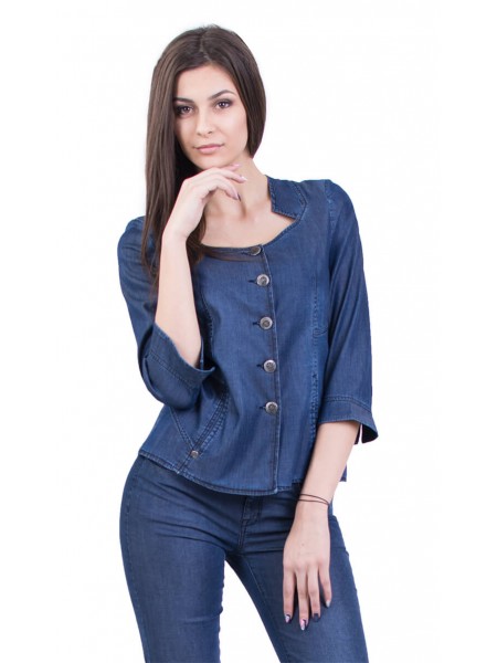 Geacă de primăvară din denim pentru femei 18129 A