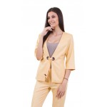 Дамско ленено сако в жълто J 18160 YELLOW Дамско ленено сако в жълто J 18160 YELLOW