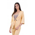 Women's Summer Jacket in Linen Type, Soft Yellow 18160 YELLOW