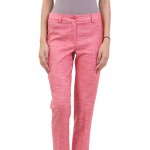 Women's Summer Pants in Linen - Coral N 18158 RED