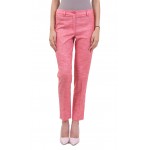 Women's Summer Pants in Linen - Coral N 18158 RED