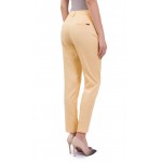 Women's Summer Pants in Linen with 9/10 length 18158 Yellow