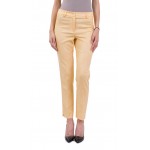 Women's Summer Pants in Linen with 9/10 length 18158 Yellow