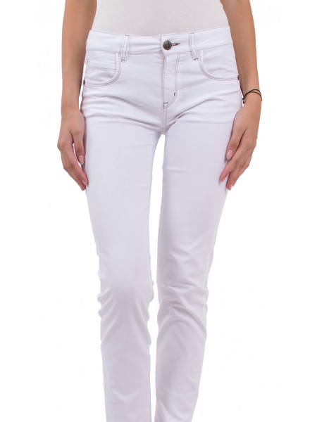 Vara, pantaloni albi pentru femei 18167 / 2019