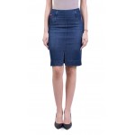 Denim Skirt with Effectively Reinforced Details 18138