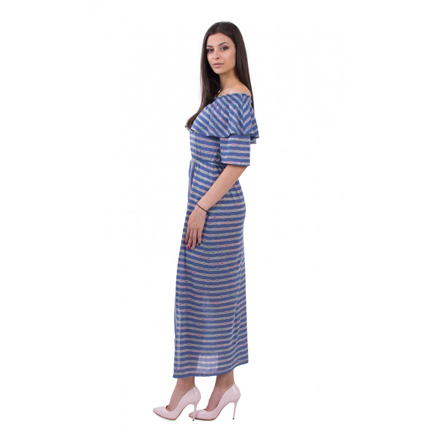 Rochie lungă din bumbac tricotată din bumbac R 18167