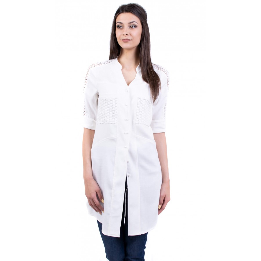 Women's white tunic B 19233 / 2019