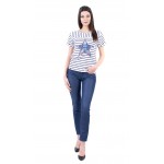 Women's Striped Blouse Set with Summer Jeans 19213 - 102 SVR / 2019