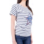 Women's Striped Blouse Set with Summer Jeans 19213 - 102 SVR / 2019