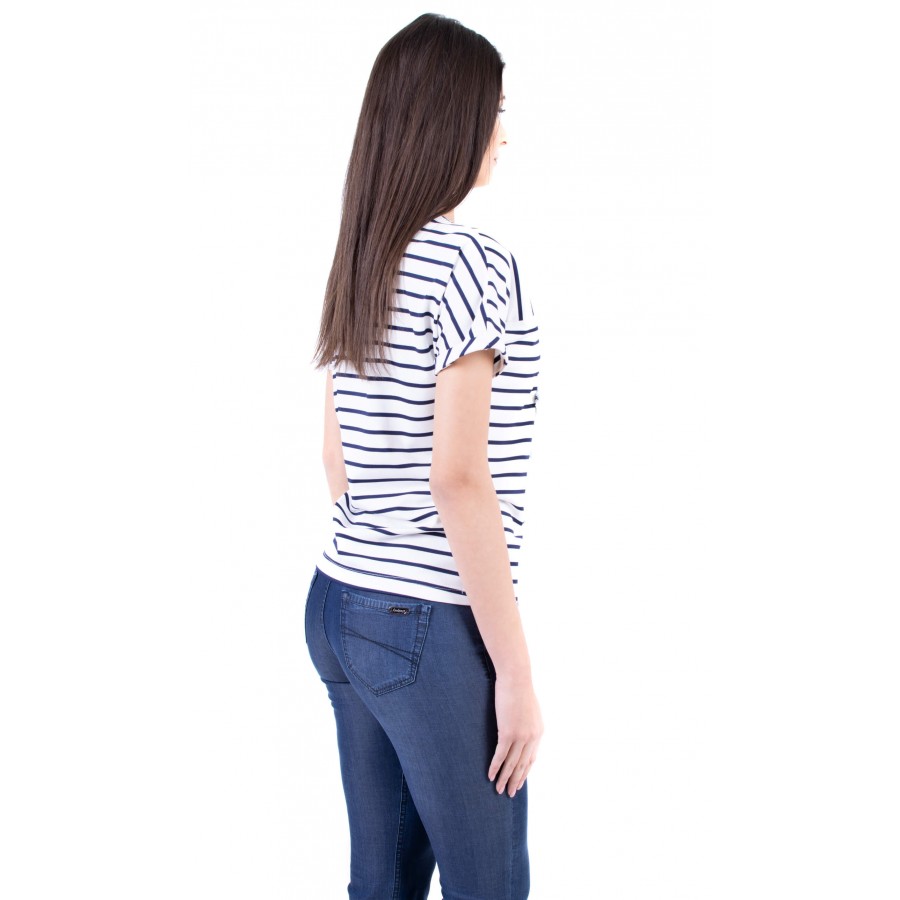 Women's Striped Blouse Set with Summer Jeans 19213 - 102 SVR / 2019