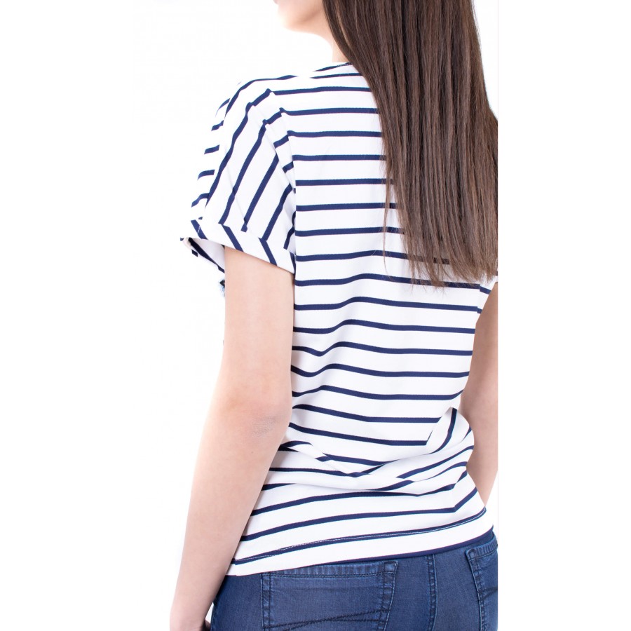 Women's Striped Blouse Set with Summer Jeans 19213 - 102 SVR / 2019