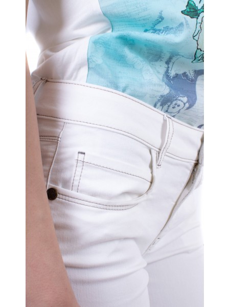 Дамски комплект блуза с бял памучен панталон BN 19216 - 167 / 2019