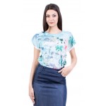 Women's Blouse Set with Long Denim Skirt 19216 - 228 / 2019