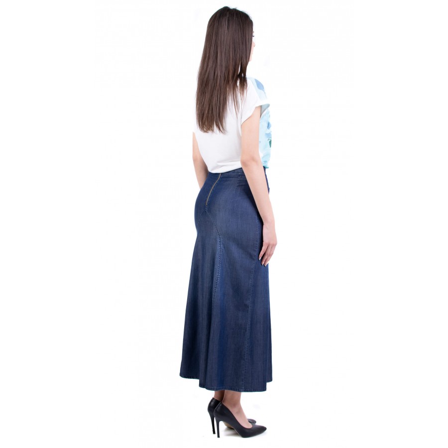 Women's Blouse Set with Long Denim Skirt 19216 - 228 / 2019