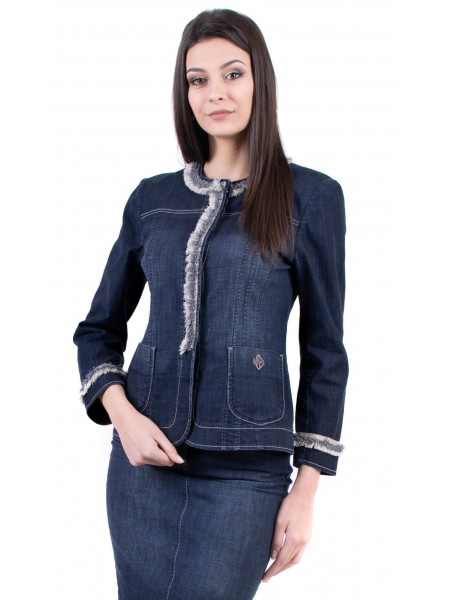 Geacă din denim pentru femei sporty elegant J 19107 / 2019