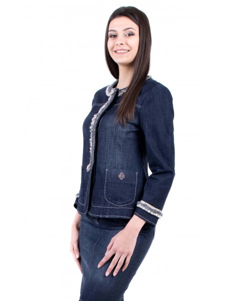 Geacă din denim pentru femei sporty elegant J 19107 / 2019