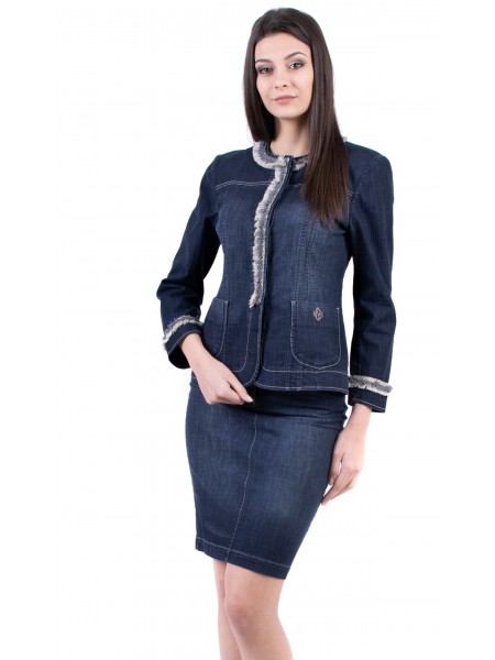 Sporty Elegant Denim Suit with Straight Skirt JP 19107 - 143 / 2019