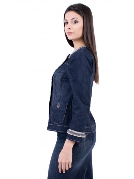 Costum din denim sportiv cu fustă dreaptă JP 19107 - 143 / 2019