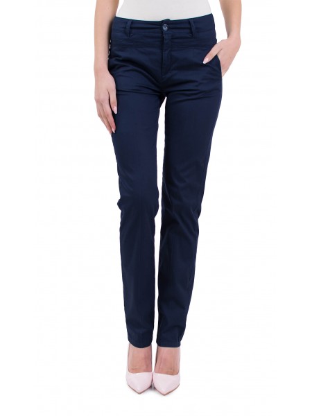 Ladies' sport trousers dark blue with cotton cloth N 19132 / 2019