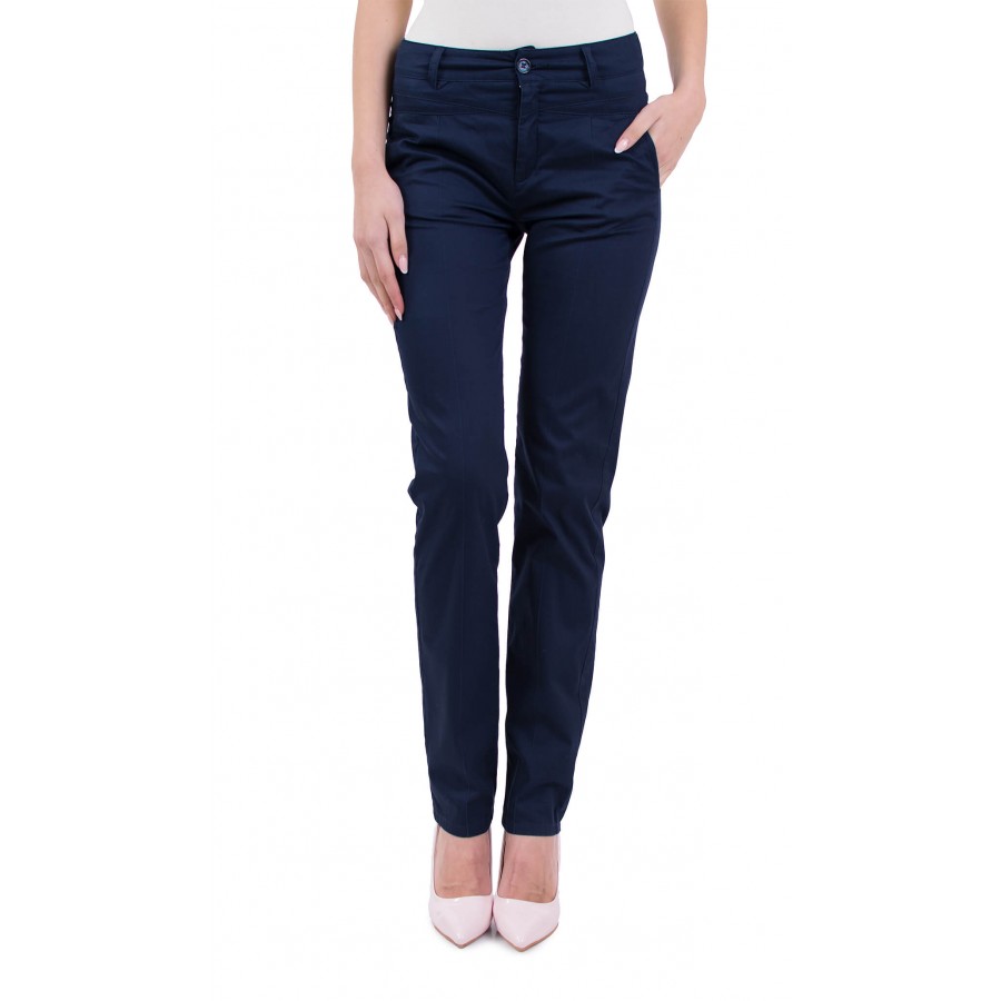 Ladies' sport trousers dark blue with cotton cloth N 19132 / 2019