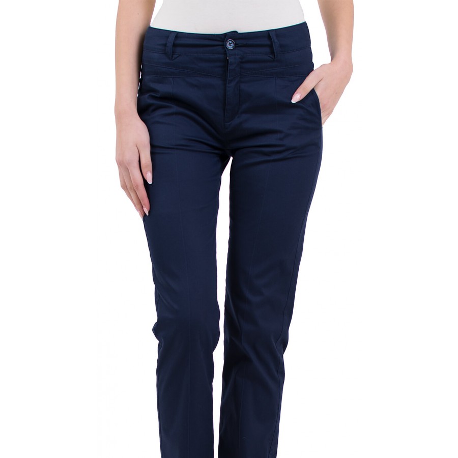 Ladies' sport trousers dark blue with cotton cloth N 19132 / 2019