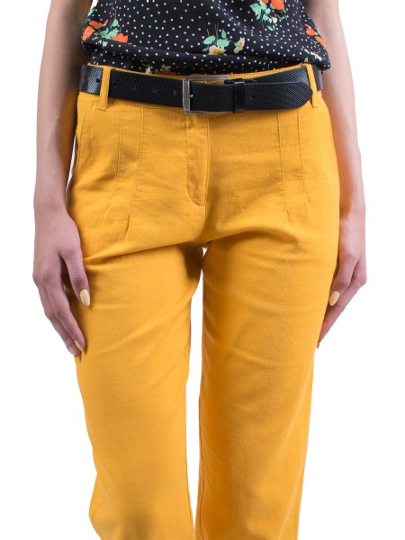 Yellow women's trousers N 19220 / 2019