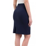 Ladies skirt business length in dark blue P 19121 / 2019