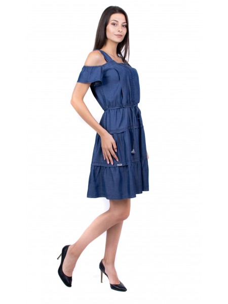 Rochie din denim din rafturi R 19241 / 2019