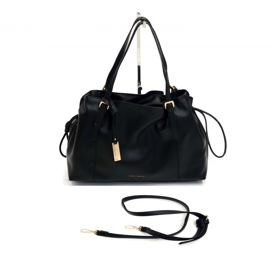 Черна дамска чанта с дълга дръжка и през рамо BAG 1169 BLACK Черна дамска чанта с дълга дръжка и през рамо BAG 1169 BLACK