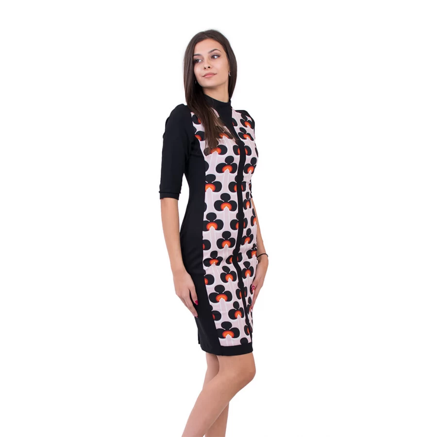 Bayan siyah elbise R 18576 / 2019